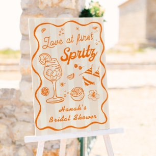 Love at First Spritz Bridal Shower Welcome  Acrylic Sign
