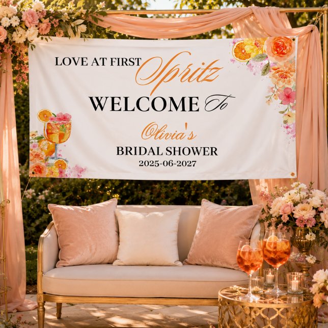Love at First Spritz Bridal Shower Welcome Banner (Love at First Spritz Bridal Shower Welcome Banner)