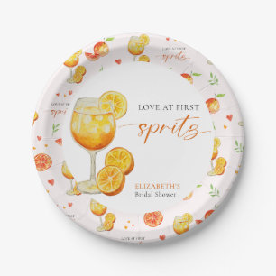 Love at First Spritz Bridal Shower Welcome Custom Paper Plate