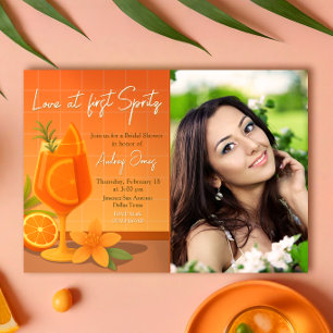 Love at first Spritz Bridal Shower with Photo Invitation