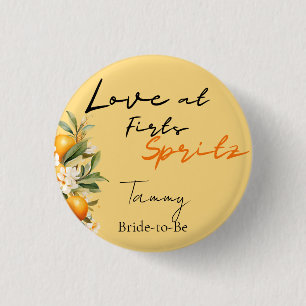 Love At First Spritz Bride To Bee  Bridal Shower 3 Cm Round Badge