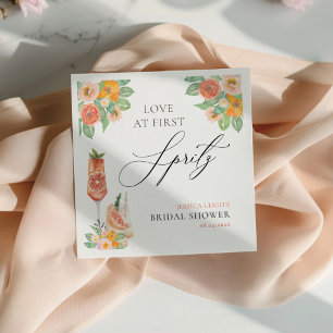 Love at First Spritz Bright Cocktail Bridal Shower Napkin