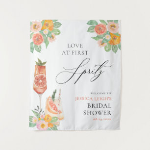 Love at First Spritz Bright Cocktail Bridal Shower Tapestry