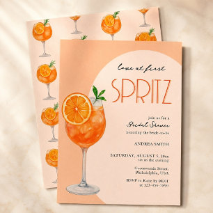 Love At First Spritz Citrus Chic SIP Peach DIY Invitation