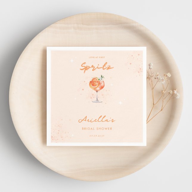 Love at First Spritz Citrus Drink Bridal Shower   Napkin (Creator Uploaded)