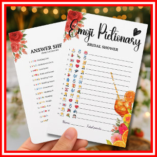 Love at First Spritz Citrus Emoji Pictionary Game 