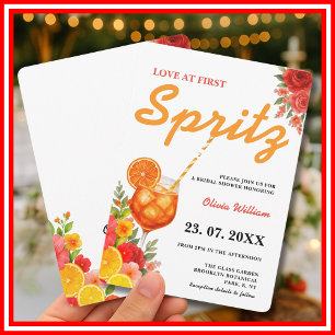 Love at First Spritz Citrus Orange Bridal Shower Invitation