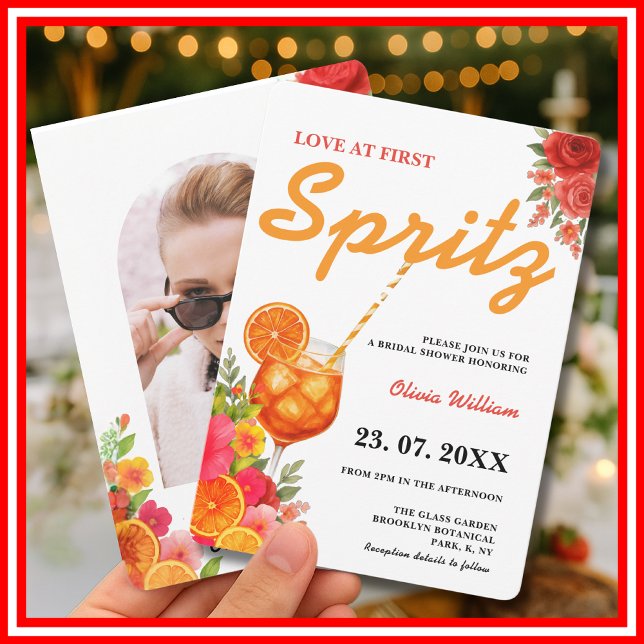 Love at First Spritz Citrus Orange Bridal Shower  Invitation (Creator Uploaded)