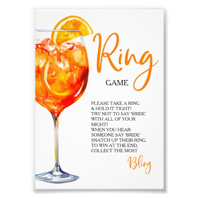 Love at First Spritz Citrus Ring Game Hunt Rings Photo Print (Front)