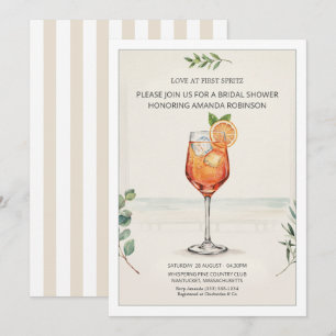 Love at First Spritz Coastal Chic Bridal Shower Invitation