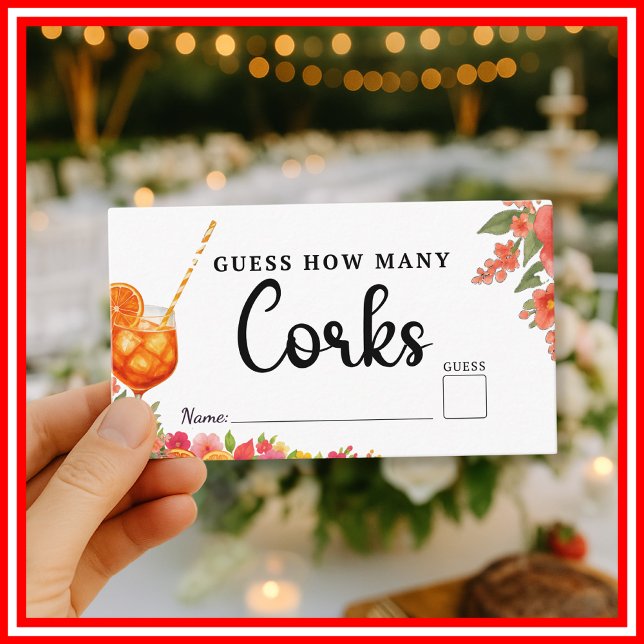 Love at First Spritz Corks Game Bridal Shower Enclosure Card (Creator Uploaded)