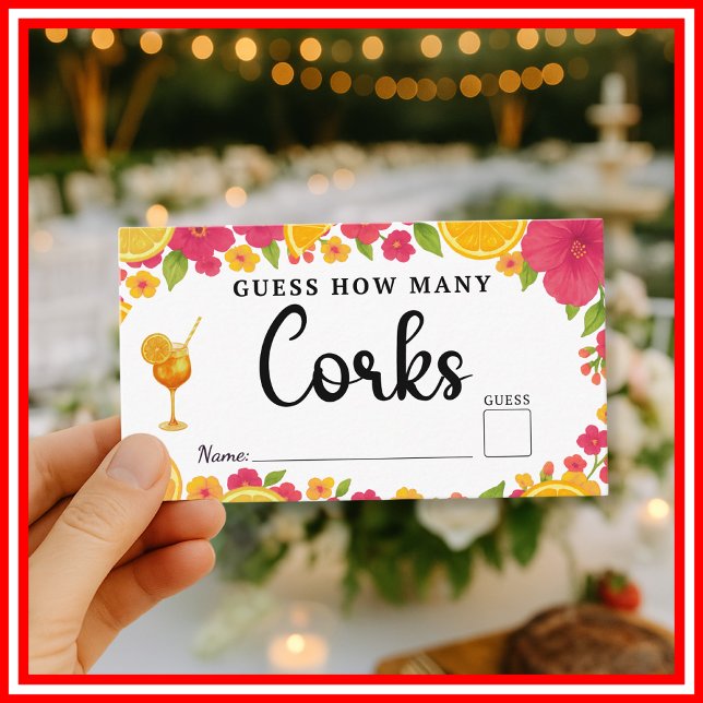 Love at First Spritz  Corks Game Bridal Shower Enclosure Card (Creator Uploaded)