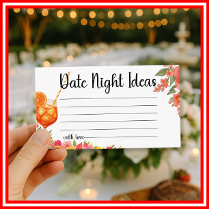 Love at First Spritz Date Night Ideas Bridal  Enclosure Card