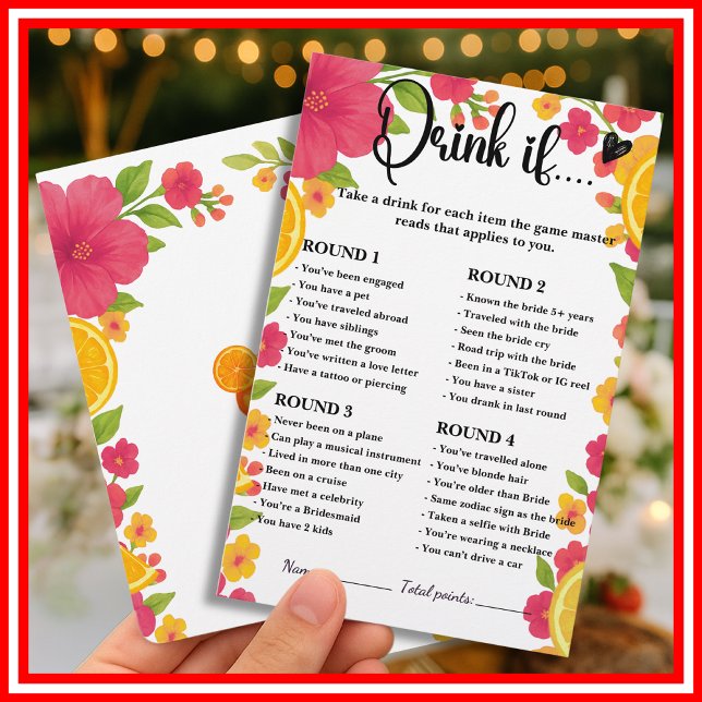 Love at First Spritz  Drink If Bridal Shower Game (Creator Uploaded)