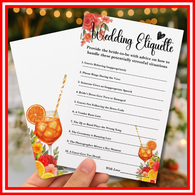 Love at First Spritz Etiquette Enclosure Card (Creator Uploaded)