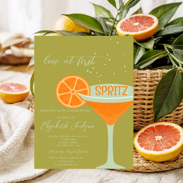  Love at First Spritz Green Invitation (Creator Uploaded)