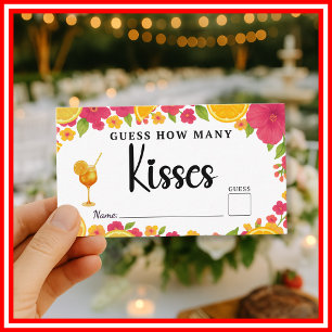 Love at First Spritz Guess How Many Kisses Bridal Enclosure Card