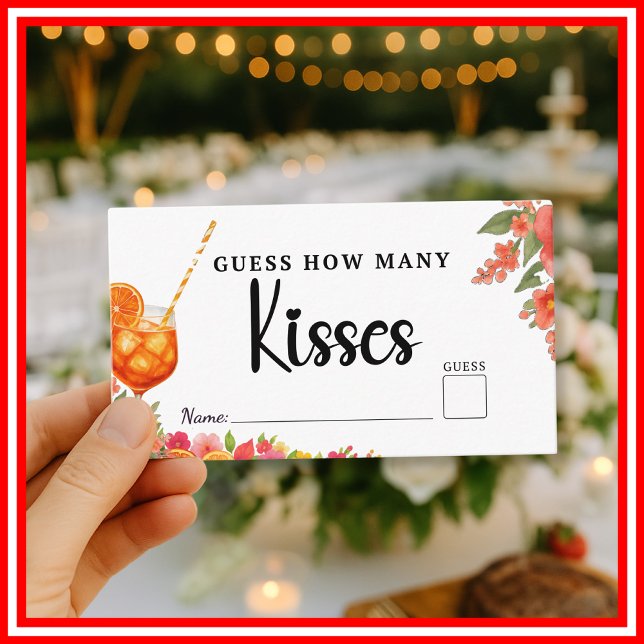 Love at First Spritz Guess How Many Kisses Bridal Enclosure Card (Creator Uploaded)