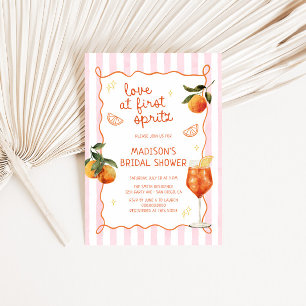 Love At First Spritz Hand Drawn Bridal Shower Invitation
