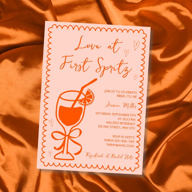 Love At First Spritz Hand Drawn Bridal Shower Invitation (Love At First Spritz Hand Drawn Bridal Shower Invitation)