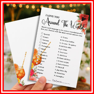 Love at First Spritz I Love You World Wedding Game
