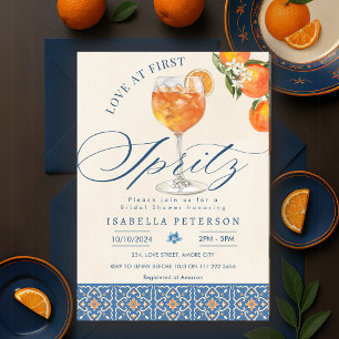 Love at First Spritz Italian Bridal Shower Invitation