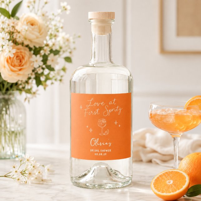 Love at First Spritz  Liquor Bottle Label (Creator Uploaded)