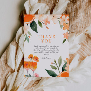 Love at First Spritz Modern Bridal Shower Thank You Card