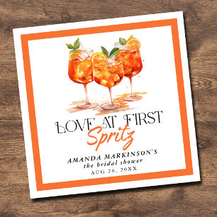 Love at First Spritz Modern Citrus Bridal Shower Napkin