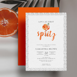 Love at First Spritz Modern Tropical Bridal Shower Invitation