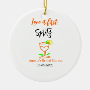 Love at first spritz orange black bridal shower gl ceramic tree decoration
