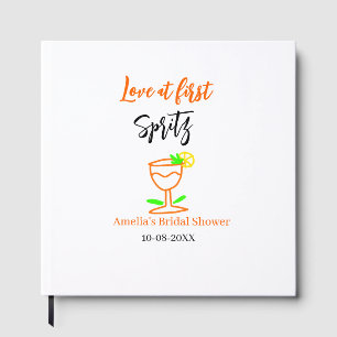 Love at first spritz orange black bridal shower gl guest book