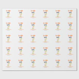 Love at first spritz orange black bridal shower gl wrapping paper