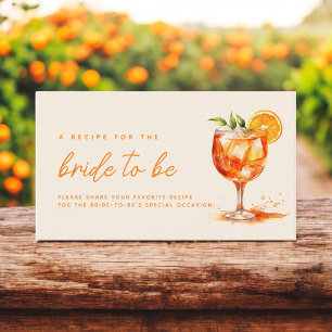 Love at First Spritz Orange Bridal Shower  Enclosure Card