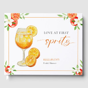 Love at First Spritz Orange Bridal Shower Guest Book