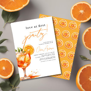 Love at First Spritz Orange Bridal Shower  Invitation