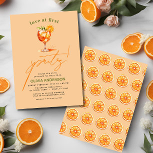 Love at First Spritz Orange Bridal Shower Invitation