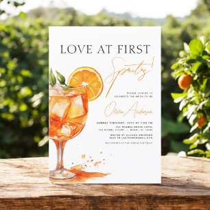 Love at First Spritz Orange Bridal Shower  Invitation