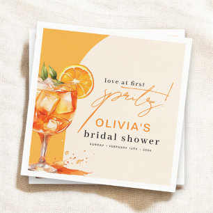 Love at First Spritz Orange Bridal Shower Napkin