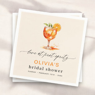 Love at First Spritz Orange Bridal Shower Napkin