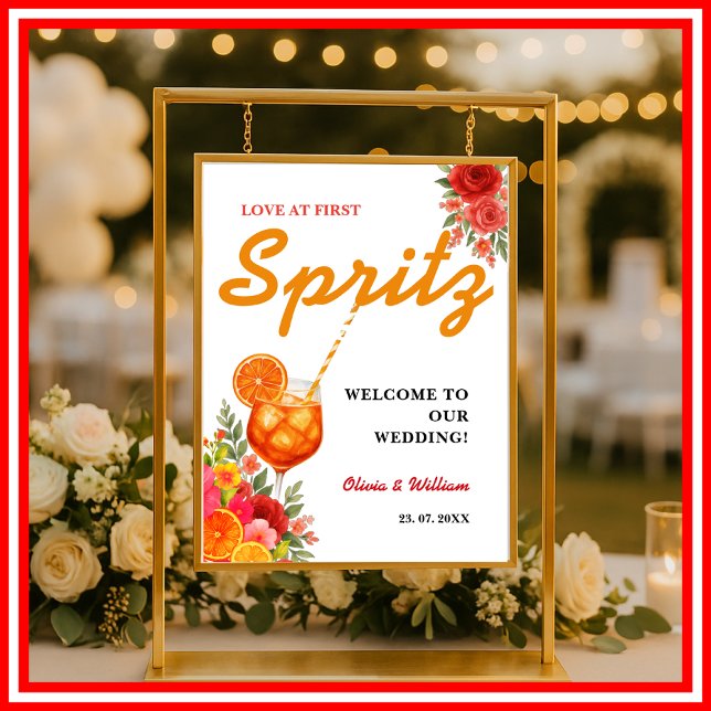Love at First Spritz Orange Bridal Shower Sign (Creator Uploaded)