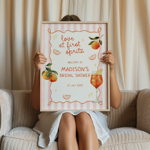 Love at first Spritz Oranges Stripes Welcome Poster
