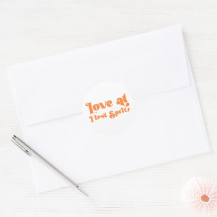 Love at First Spritz Retro Bridal Shower Classic Round Sticker