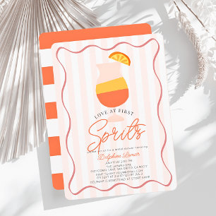 Love at First Spritz Retro Stripe Bridal Shower Invitation