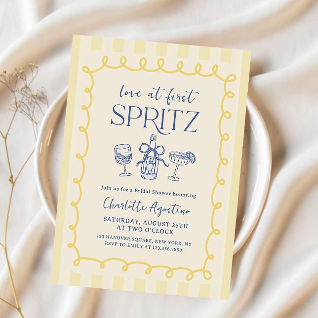 Love at First Spritz Summer Bridal Shower Invitation (Creator Uploaded)