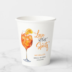 Love at First Spritz Summer Cocktail Bridal Shower Paper Cups