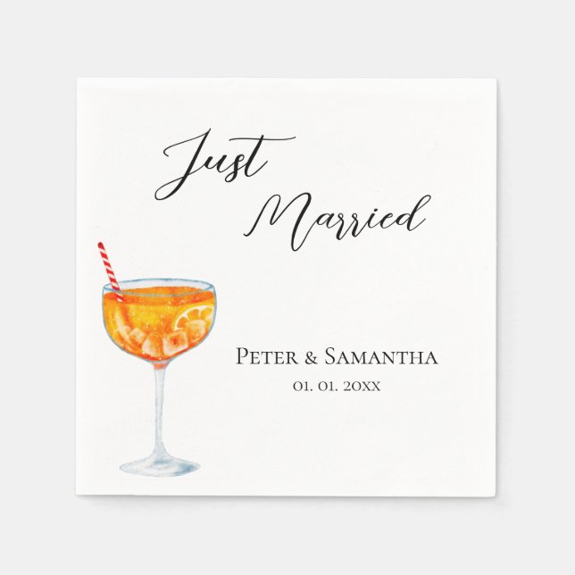 Love At First Spritz Wedding  Napkin (Front)