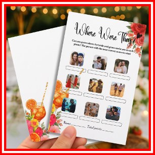 Love at First Spritz Where Were They Bridal Game