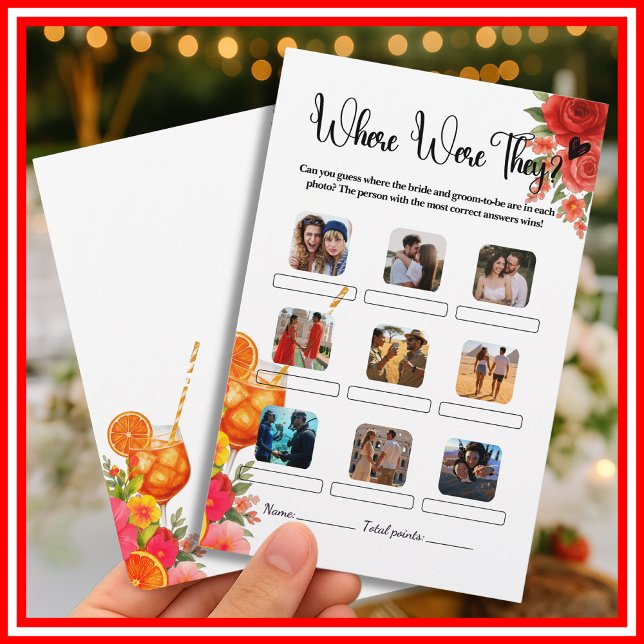 Love at First Spritz  Where Were They Bridal Game (Creator Uploaded)