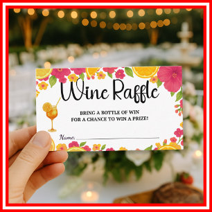 Love at First Spritz Wine Raffle Bridal Shower Enclosure Card